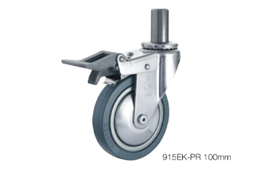 ハンマーキャスター915EK (φ75～125)(差込式・自在・トータルロック付)(クロームメッキ)